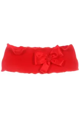 La Bortini Stirnband Kopfband Baby Ohrenschutz weihnachtlich in Rot mit Schleife elastisch, weich, mit Schleifchen rot