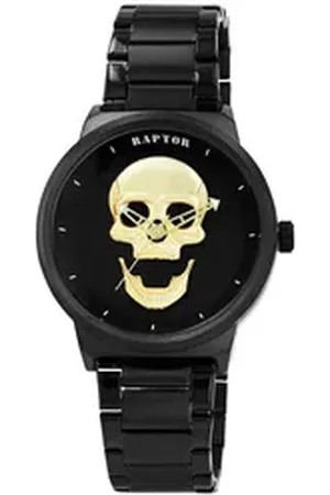 Raptor Quarzuhr Jano Herrenuhr "Jano" mit Totenkopf Edelstahlband