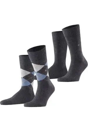 Burlington Socken Everyday Argyle Mix (2er Pack) grau