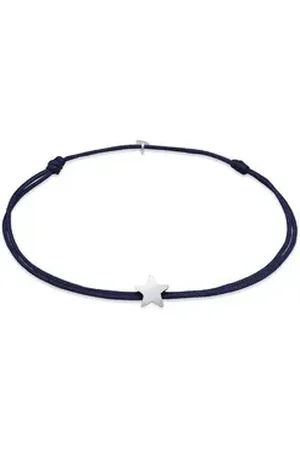 Elli Armband Stern Astro Textilband 925 Silber blau