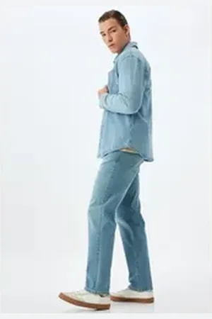 Koton Straight-Jeans Normale Leibhöhe Vintage Straight blau 30/30