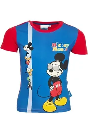 Disney Print-Shirt Mickey Maus Kinder Jungen T-Shirt kurzarm Shirt 100% Baumwolle, Gr. 92 bis 116 rot 116