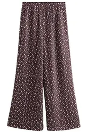 Next Anzughose Satinblazer in Knitteroptik mit weitem Bein (1-tlg) lila 33