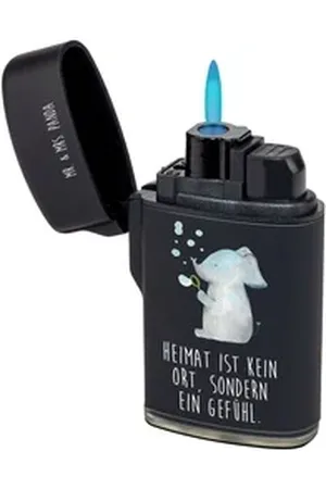 Mr. & Mrs. Panda Feuerzeug Elefant Seifenblasen - Schwarz - Geschenk, lustige Sprüche, Sturmfeue (1-St), Stylisches Design schwarz