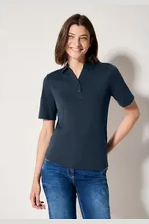 CECIL Poloshirt aus reiner Baumwolle blau XL (44)