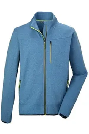 Killtec Strickjacke KOS 40 MN FLX JCKT Sportliche Herrenjacke mit farbigen Zippern und Kinnschutz blau XL
