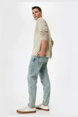 Koton 5-Pocket-Jeans Normale Leibhöhe Tapered blau 34/32