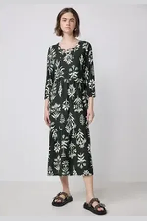 Street one Midikleid mit allover Blumenprint grün 34