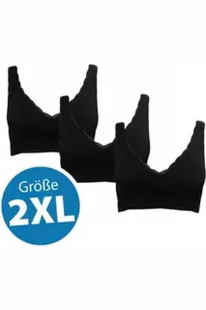 GENIUS Set: Bügelloser BH Cara Mia (Set) BH-Set bügellos 3 Teile für Damen Frauen Größe M-4XL XXL