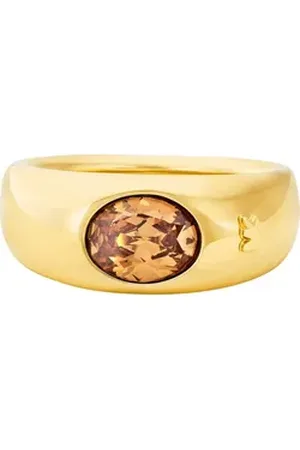 Michael Kors Fingerring Damen-Damenring Metall Zirkonia, Zirkonia braun 49