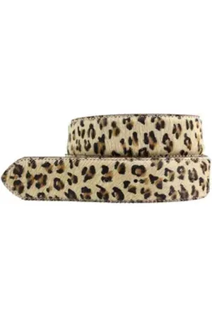 BELTINGER Ledergürtel Wechselgürtel mit Fell ohne Schnalle 4 cm - Kuh-Ledergürtel für Damen (1-St) bunt 110 cm (Gesamtlänge 125 cm)
