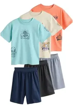 Next Pyjama Kurze Oversized Fit Schlafanzüge, 3er-Pack (6 tlg) blau 158 (13 J.)