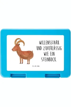 Mr. & Mrs. Panda Butterdose Sternzeichen Steinbock - Weiß - Geschenk, Geschenk Januar, Horoskop, Premium Kunststoff, (1-tlg), Sticker Designs weiß