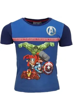 Marvel Print-Shirt Avengers Kinder Jungen T-Shirt kurzarm Shirt 100% Baumwolle, Gr. 98 bis 128 blau 110
