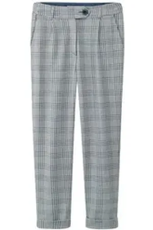 hessnatur Jerseyhose Karierte aus Bio-Baumwolle (1-tlg) blau 40