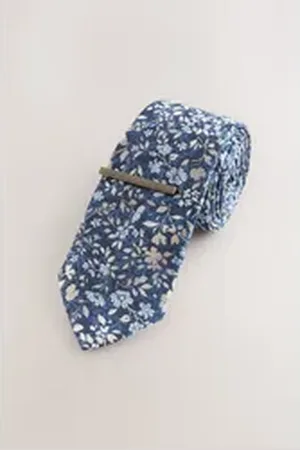 Next Krawatte Krawatte mit floralem Print (2-St) blau