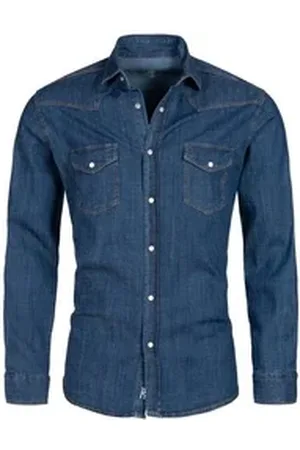rock creek Jeanshemd Herren Jeanshemd Dunkelblau H-199 blau M