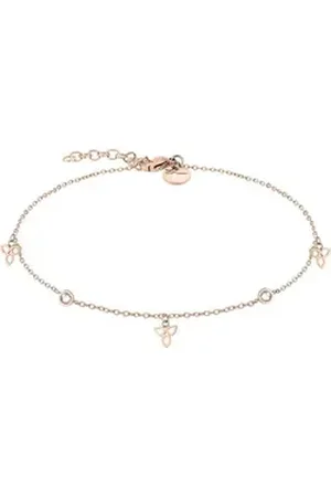 Tamaris Fußkette Damen-Fußkette Edelstahl 2 Zirkonia rosa