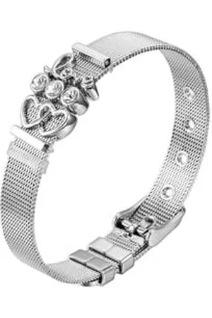 Steel_art Heideman Armband Milanaise poliert (Armband, inkl. Geschenkverpackung), mit verschiedenen Charms "Love" und "Herzchen" weiß