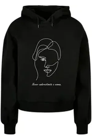 Merchcode Kapuzenpullover Damen Ladies WD - Woman Figure Organic Oversized Hoody (1-tlg) schwarz M