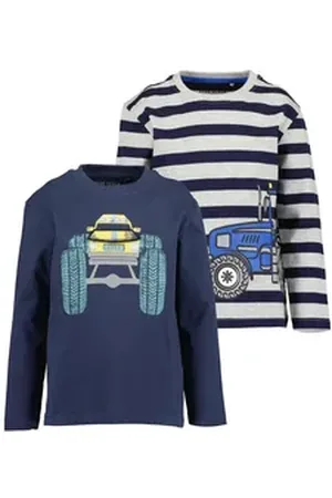 Blue Seven Langarmshirt Jungen Langarmshirts (2-tlg) blau|bunt 98