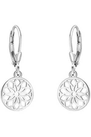 Sofia Milani Paar Ohrhänger Blume Kreis, 925 Silber Damen Schmuck - E1859 silberfarben