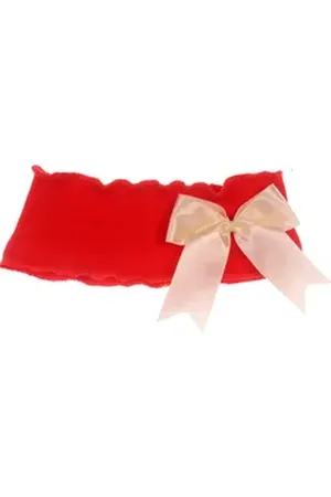 La Bortini Stirnband Kopfband Baby Ohrenschutz weihnachtlich in Rot mit Schleife elastisch, weich, mit Schleifchen rot
