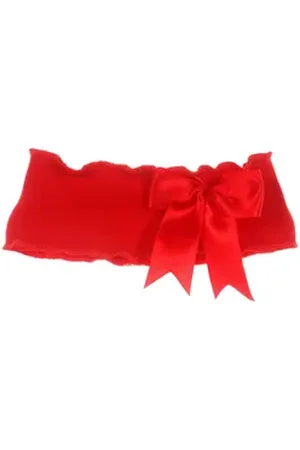 La Bortini Stirnband Kopfband Baby Ohrenschutz weihnachtlich in Rot mit Schleife elastisch, weich, mit Schleifchen rot