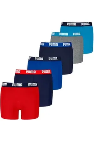 PUMA Boxer Jungen Boxershort 6er Pack Baumwolle (Packung, 6er Pack) blau|bunt|grau|rot 158-164