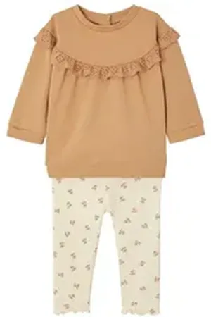 Vertbaudet Hose & Shorts Baby-Set: Sweatshirt & Leggings braun 80