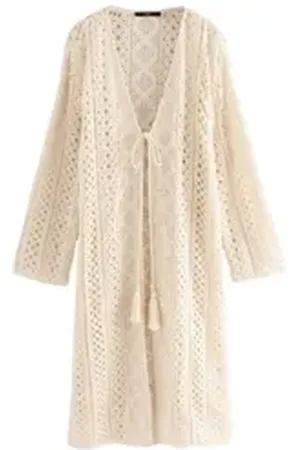 Laura Ashley Strandkleid Strandkleid in Häkeloptik (1-tlg) beige L
