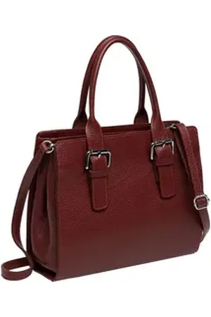 CASPAR Henkeltasche TL807 klassisch elegante Damen Leder Handtasche rot