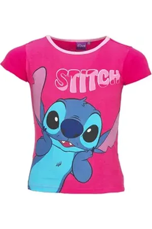 Disney Print-Shirt Lilo und Stitch Mädchen Kinder kurzarm T-Shirt 100% Baumwolle, Gr. 98 bis 128 rosa 110