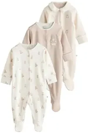 Next Schlafoverall Bestickte Baby-Schlafanzüge, 3er-Pack (3-tlg) beige 86-92 (1,5-2 J.)