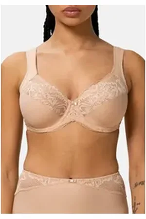 Triumph Bügel-BH Modern Lace + Cotton W02 (1-tlg) Bügel-BH - Bügel-BH mit feinen Spitzendetails beige|braun 100