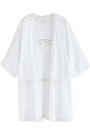 Next Strandkleid Verkürzter Häkelkimono (1-tlg) weiß S