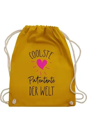 Shirtracer Turnbeutel Coolste Patentante der Welt mit Herz, Patentante Geschenk gelb