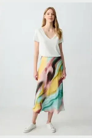Jimmy Key Minirock Regular Fit Hoge Taille Geweven Veelkleurige Rok bunt S