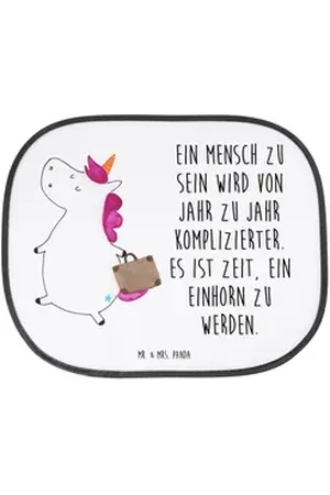 Mr. & Mrs. Panda Sonnenschutz Einhorn Koffer - Weiß - Geschenk, Einhörner, Sonnenblende, Kind, Sonn, Seidenmatt, Vielseitig weiß
