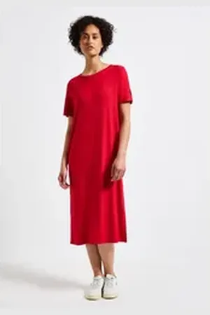 Street one Midikleid mit Rundhalsausschnitt rot 46