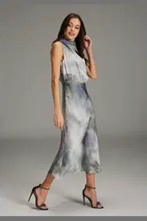 Swing Cocktailkleid bunt|grün 44