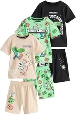 Next Pyjama Lizensierte Minecraft kurze Schlafanzüge, 3er-Pack (6 tlg) grün 140 (10 J.)
