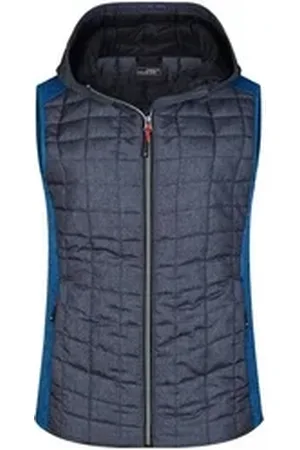 James & Nicholson Steppweste , JN 767 Damen Strick Hybrid Gilet blau M