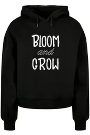 Merchcode Kapuzenpullover Damen Ladies Spring - Bloom and grow Oversized Hoody (1-tlg) schwarz L