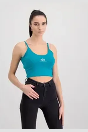 Alpha Industries Muscleshirt Women - Tanks Basic Crop-Top SL Women blau XL
