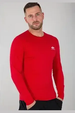 Alpha Industries Longsleeve Men - Longsleeves Back Print Heavy LS rot 2 XL