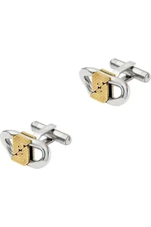 Emporio Armani Manschettenknöpfe Herren-Ansteckschmuck Edelstahl weiß