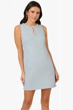 Adrianna Papell Etuikleid Embellished Boucle Shift Dress Hochzeit, Formell, Anlass, Cocktail blau 48