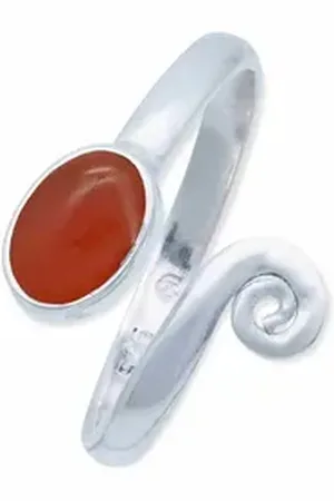 mantraroma Silberring (Ring mit Schmuckbeutel), Damenring aus 925er Silber orange