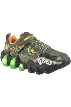 Skechers Kids SKECH-O-SAURUS LIGHTS 2.0 Sneaker, Blink,-Klettschuh, Dino-Schuh, Größenschablone zum Download grün 30 EU